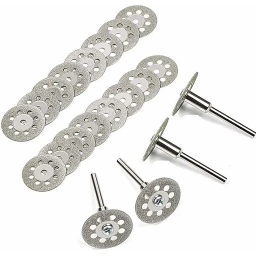20 Pcs Disque Diamant of Cutting Diamant Mini Disques a Tronconner with Mandrins Tiges for Rotatifs for Tools Glass Gemmes of Cutting, 22mm