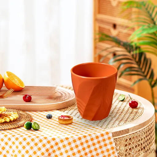 Unbreakable Plastic Cups Reusable Multi-Purpose Plastic Cups, Drinking Cup for Kitchen, Bpa-Free, Dishwasher and Microwave Safe Orange