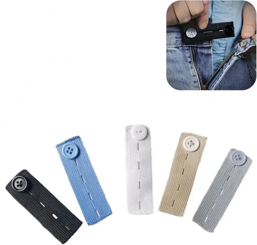 10 pieces - 83*24 mm - Button extender - Jeans button extension - Buttonhole extenders - waist extender for trousers - adjustable - waistband extenders - for men and women, jeans, trousers - button extender set