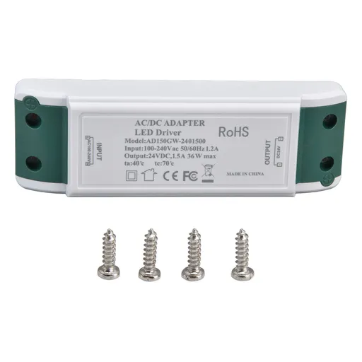LED Driver 24V DC 1.5A 36W LED Power Supply Constant Current 24V Transformer AC100‑240V