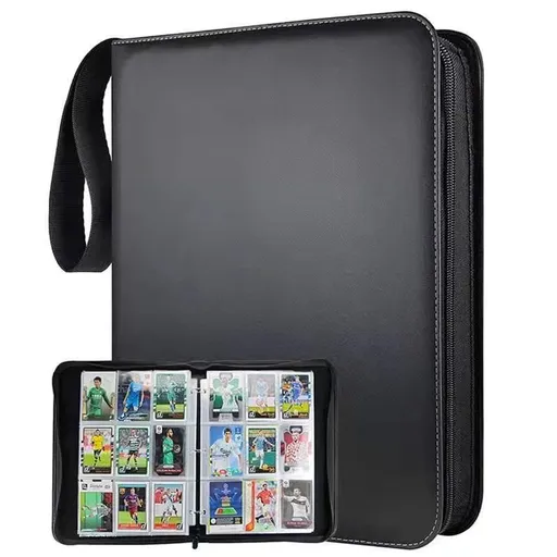 9 Pocket Card Binder 55 Double Sided Pages Holds 990 Cards Black