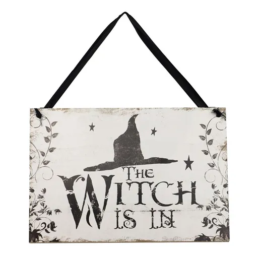 Halloween Witch Wooden Sign Vintage Wooden Witch Hanging Plaque for Halloween Party Decorations Haunted House Front Door Porch
