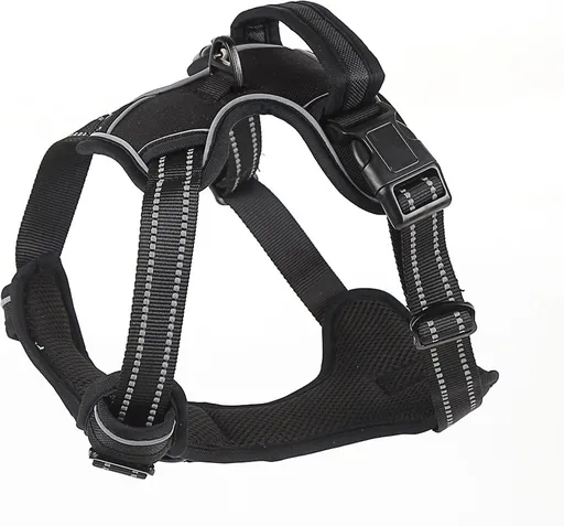 Nixnix - Dog Harness - Size XL - Anti-Trek Harness - Dog Harness - Y-Shaped Dog Harness - Reflective - Black