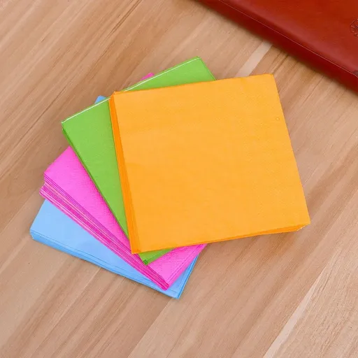 80 Pcs Colored Print Paper Napkins 25cm Disposable Wood Pulp