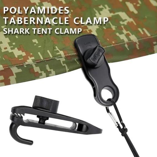 Heavy-Duty Locking Tent Peg Clamp with Rotating Lock, Multi-Purpose Windproof Canopy Fastener for Camping, Tarps, and Food Bag Sealing, with Hook and Hang Hole for Gear Organization (10PCS)
