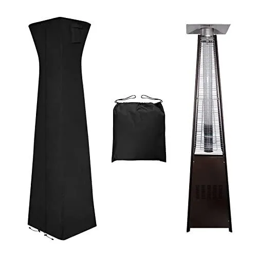 Easy-Going Pyramid Torch Patio Heater Cover, 90"H x 21.2"L x 21.2"W, Waterproof Outdoor Heater Cover with Zipper and Storage Bag, Dustproof, UV-Resisant, Wind-Resistant - Black - Size 90"H x 21.2"L x 21.2"W