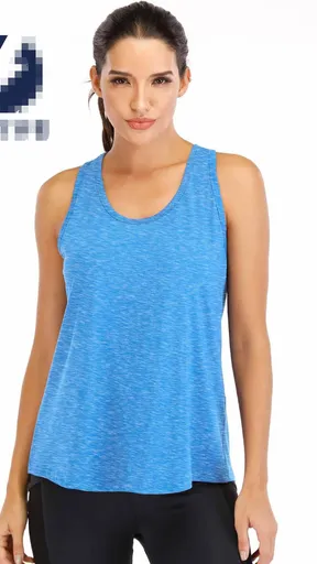 Women’s Loose-Fit Racerback Tank Top for Workout, Running, Gym, Yoga, and Casual Active Wear, S (Blue)