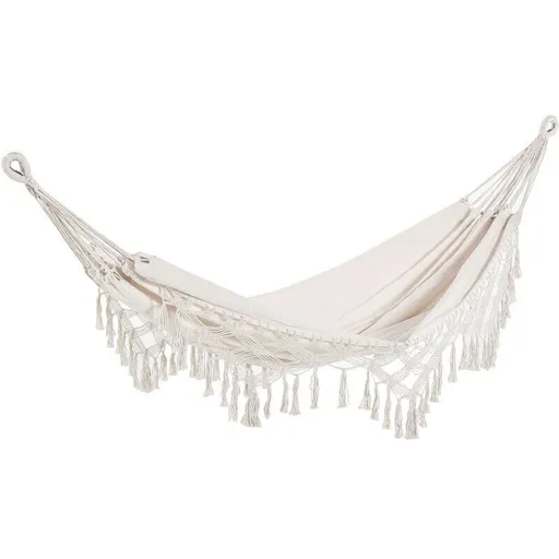 Portable Travel Hammock Bohemian Chic Style Hammock Canvas Total Dimensions 2.88L X 1.5l M Cotton Polyester Beige