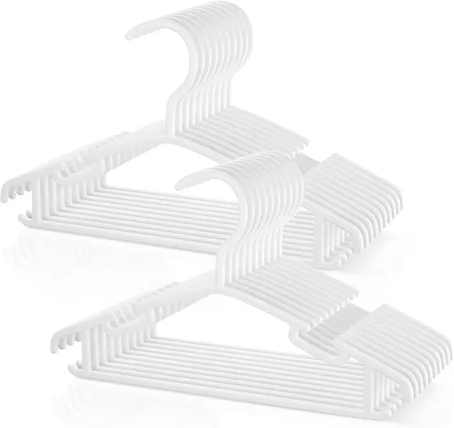 Hangers - Hangers - Children's Hangers - Baby Hangers - Plastic Hangers for Children - Baby Wardrobe Hangers - 20 Non-Slip Toddler Hangers - For Baby Clothes, Pants, Jackets, Dresses - Wit