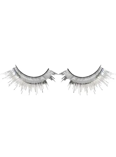 Long Metallic Silver Tinsel False Eyelashes