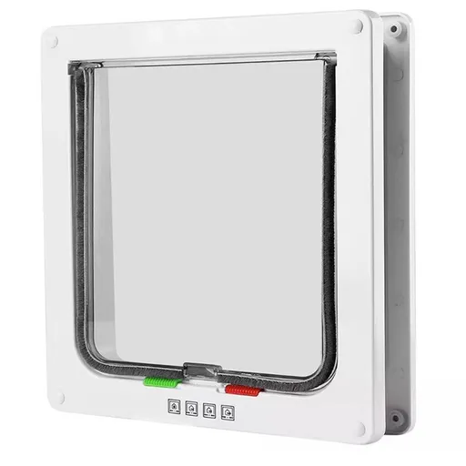Pets Standard Cat and Small Pet Door, Magnetic Pet Door Kit White, Weather-Resistant Cat Door for Cats & Doggy（20*19*5cm）