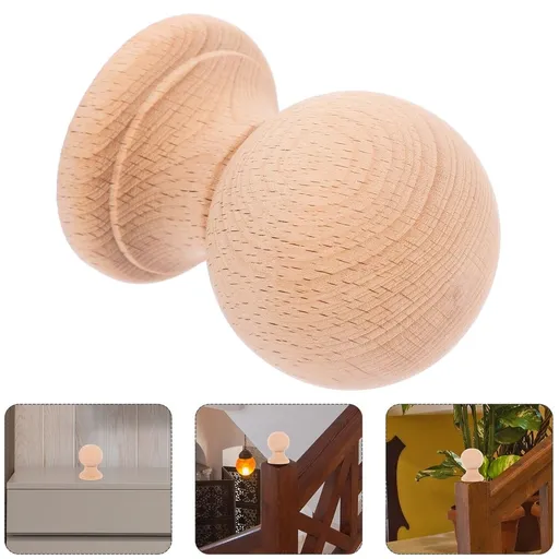 Unfinished Wood Finials for Bed Posts Decorative Round Ball Wooden Finials Solid Wood Ball Finial for Indoor Use