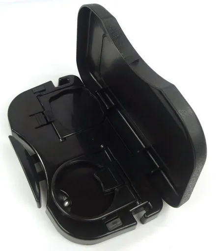 Car Rear Seat Foldable Dining Table with Cup Holder Black