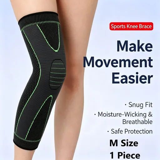 3D Extended Knit Knee Brace Anti-Slip Breathable Compression Knee Support for Basketball Running 1 Piece M Ideal Christmas Gift