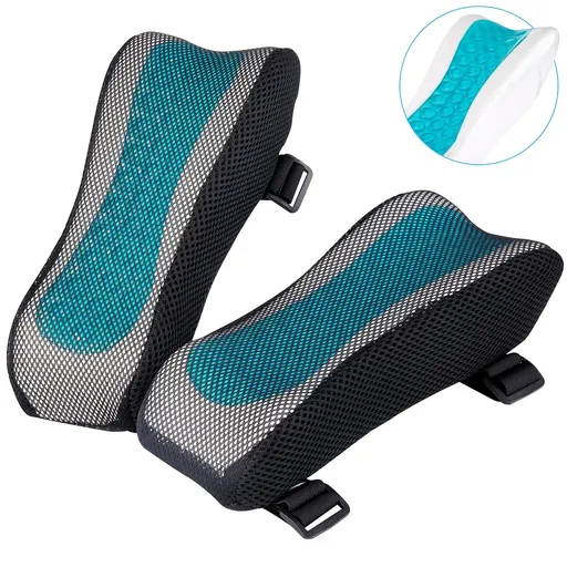 2pc Ergonomic Armrest Pads- Office Chair Arm Rest Cover Pillow - Elbow Support Cushion for Computer, Gaming and Desk Chairs