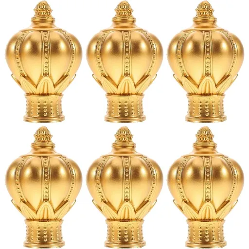 Acrylic Curtain Rod Finials 6 Pcs Golden for 26-28mm Window Rods