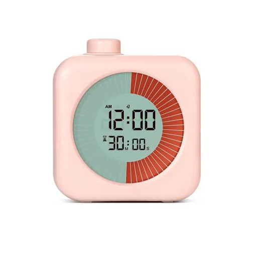 Digital Visual Timer 3-in-1 Clock Alarm Countdown for Kids and Home, Pink, 60 Min