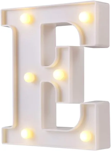 Luminous letters, very suitable for luminous weddings and birthday parties home decoration lamps (white, E) Capital letter E