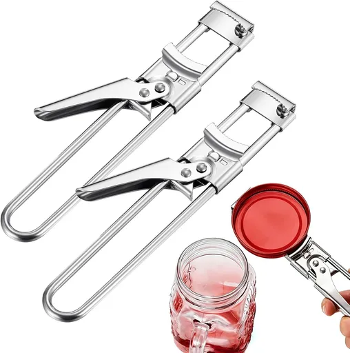 2 Pieces Master Opener Adjustable Jar and Bottle Adjustable Multifunction Stainless Steel Can Jar Lid Gripper Manual Opener Kitchen Accessories for Weak Hands Seniors