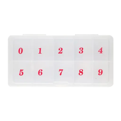 Press On Nail Storage Box, 10-Grid Acrylic Nail Tip Organizer Box, 10 Spaces Empty Clear Plastic Numeral Vitamins Pill Box