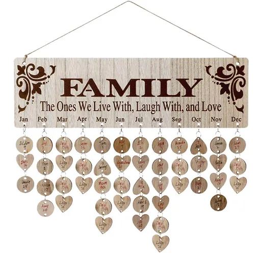 Family Birthday Board Wall Hanging-Family Birthday Calendar With Tags,Gifts For Mother Grandma Mother Parents