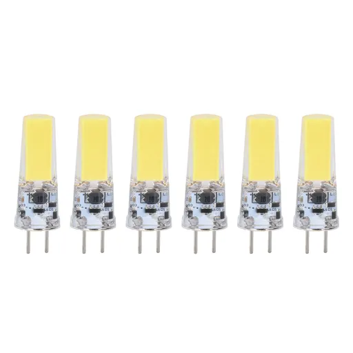 6PCS GY6.35 Bulb 5W COB Light Bulb 500lm Silicone Ceiling Lamp Bulb for Living RoomCold White