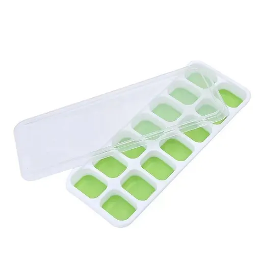 Silicone Easy-Release and Flexible 14-Ice Trays with Spill-Resistant Removable Lid, BPA Free, Durable and Dishwasher Safe