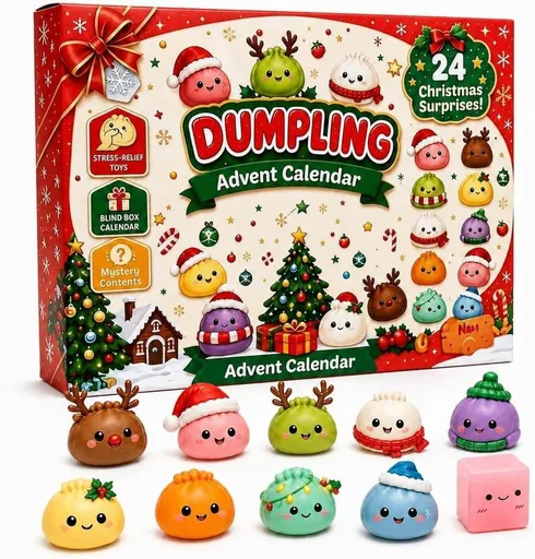 2026 Christmas Advent Calendar 24 Days Christmas Squishies for Adults Christmas Squshies Dumpling Advent Calendar 2026 24 Days Festive Character Surprises and a Fun Holiday Countdown