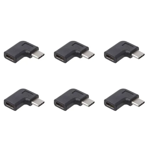 6X 90 Degree Right Angle USB 3.1 Type C Male to Female USB-C Converter Adapter
