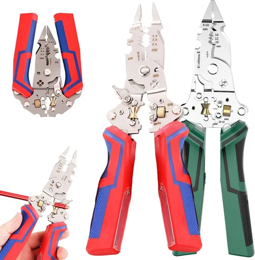 16 in 1 Wire Stripper Twister for Cutting and Pulling Wires, Multifunctional Cable Scissors, Voltage Tester Pliers with Voltage Tester&Alarms, Detectable 12-250V for Professional and Home Use (Set)
