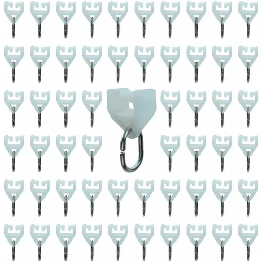 Curtain Track ROllers-80 pcs Outdoor Rail Curtain Hook Rail Slider Rail,Plastic Curtain Pulley(White)