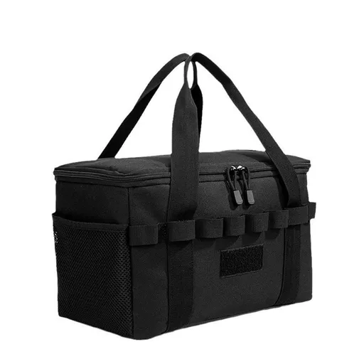 Camping Storage Bag - Utility Tote Bag Trunk Organizer Camping Storage Bag Utility Tote Bag Camping Cookware Organizer Trunk Organizer (Black)
