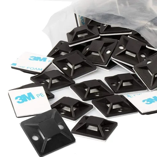 Small Cable Tie Adhesive Mount, Wires Zip Tie Adhesive-backed anchors perfect for Pedal Board Cable Management Outdoor Indoor