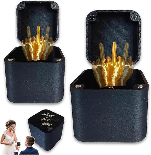 Middle Finger Surprise Gift Box, Funny Pop Up Surprise Gift Box, Christmas Halloween Novelty Fun Prank Gift for Office Desk Decor Home Dcor - JA