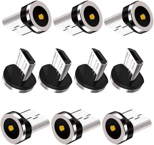 Magnetic Charging Series (Micro Tips) 10pcs,Just Micro USB Tips Without USB Cable Cords,Compatible for MicroAndriod SmartSeries.