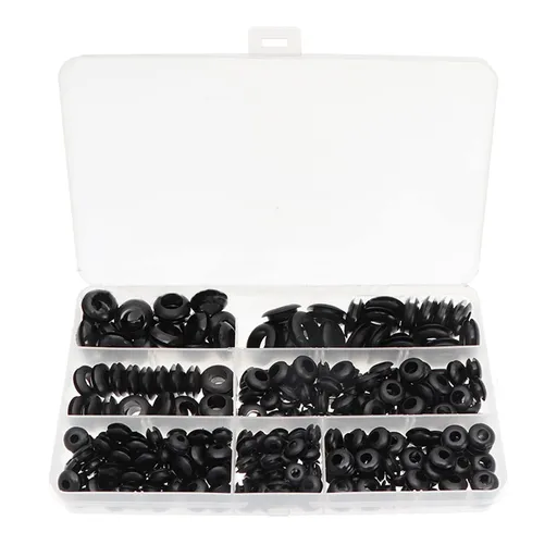 260pcs Rubber Grommet Kit Set of 7 Sizes, Firewall Hole Plug Ring Rubber Gasket for Plumbing, Hardware Repair, Automotive, Wiring