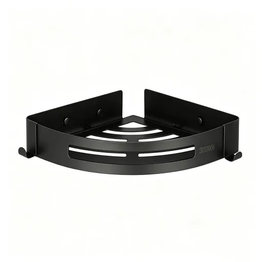 Self Shower Shelves for Tile Walls: Black Shelves for Bathroom Wall Corner Shelves Wall Mounted（Two black ones）