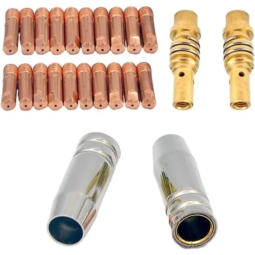 MB15 15AK MIG Welding Torch Kit with Contact Tips, Gas Diffuser and Nozzle for ARCCAPTAIN MIG200 MIG130, Copper Brass Consumables for 0.023 0.030 0.035 Inch Wire (1.2mm)
