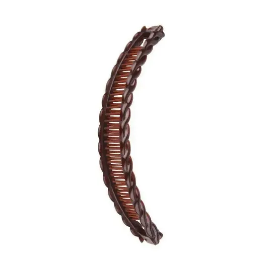 5X Hair Ponytail Holder Banana Clips Plastic Black Claw Comb Clip Multipurpose - Brown