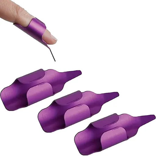 3Pcs Sewing Finger Thread Controller, Sewing Finger Thing Pusher, Awl and Fabric Pusher, Open Adjustable Design Sewing Accessory