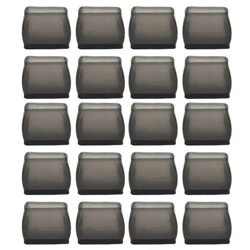 20 Pcs Chair Leg Floor Protector Rectangular Transparent Black Felt Mat Scratch Proof Reduce Noise Table Leg Cover S