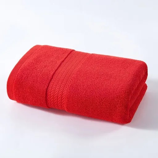 Red, Cotton Adult Bath Towel, 50×100cm