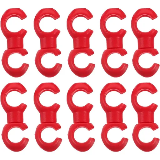 Bike Cable Clips S-hook Design 10 Piece Red Plastic Cable Management for Bicycle Brake and Shift Lines