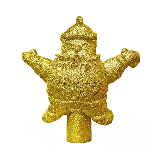 LED Christmas Tree Top Projection Light Golden Glittery Design 21.5cm Star or Santa Claus with 5 Slides Rotating Dynamic Projection