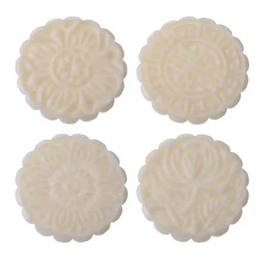 150g Mooncake Mold -- 4 Flowers Stamps Round Hand Press Moon -Cake Pastry Mooncake Mold 150g 3d,