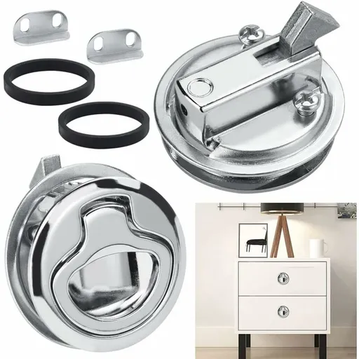 2 pcs Zinc Alloy Flush Hatch Latch Boat Hatch Latch Boat Pull Latch Flush Hatch Latch Lock For Furniture, Drawers,
