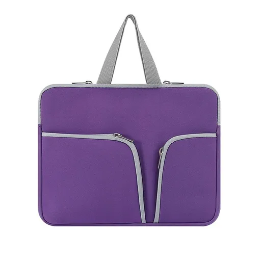 Laptop Bag,15.6in Efficient Zipper Tablet Sleeve,Multiple Pocket Design Comfortable Carrying Computer Case,Purple