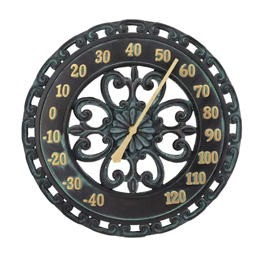 Outside Thermometers for Patio, 13.5 Inch Thermometer Large Numbers | Traditional Analogue Dial Display | Wall Mounted Ideal