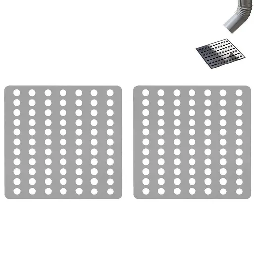 Stainless Steel Square Drain Cover Leaf Guard 15x15cm for Floor Drain - 2 Pack