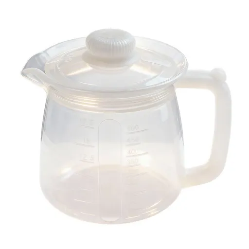 Food-Grade Silicone Multi-Purpose Milk Pitcher with Measuring Scale, Microwave & Freezer Safe, Leak-Proof Rotating Lid, Ergonomic Handle for Baby Formula, Coffee, Oil & Liquid Storage in Home Kitchen (Transparent)